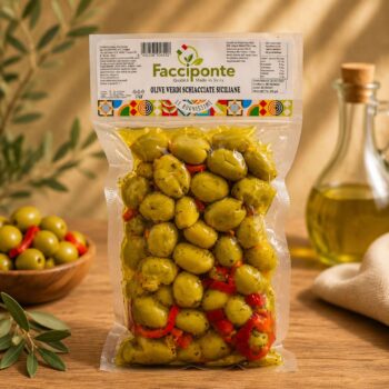 Olive Verdi Schiacciate Condite 500 gr